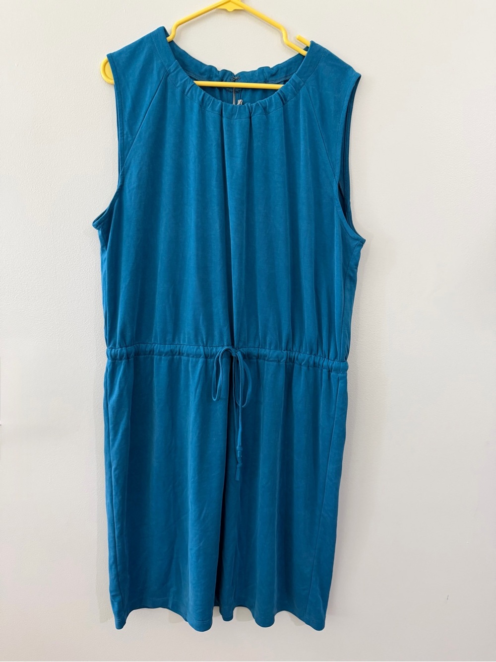 Ann Taylor LOFT Teal Blue Sleeveless Drawstring Waist Women's XL Casual Dress